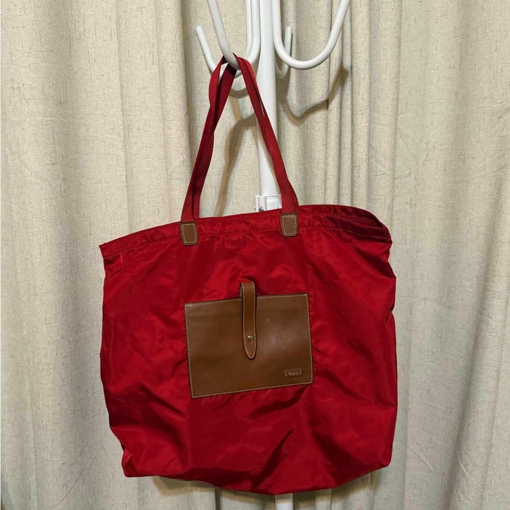 Tumi Red Nylon Tote